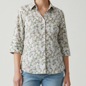 Gant Floral Print Elbow Sleeve Shirt